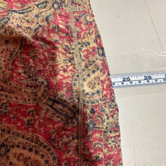 Lauren Ralph Lauren Women's Paisley Top Pink Ruffle Neck Medium Feminine - Picture 6 of 9